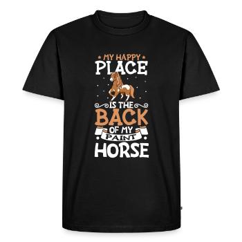 Mon endroit préféré - Paint Horse - T-shirt Premium bio Homme - noir - Devant - Nico (187cm)