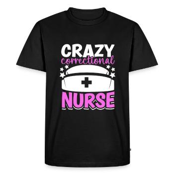 Un soignant fou en prison - T-shirt Premium bio Homme - noir - Devant - Nico (187cm)