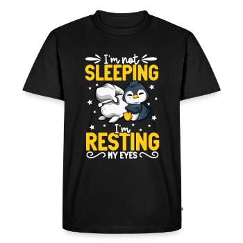 I don't sleep - Penguin - Men's Premium Organic T-Shirt - black - Front - Nico (187cm)