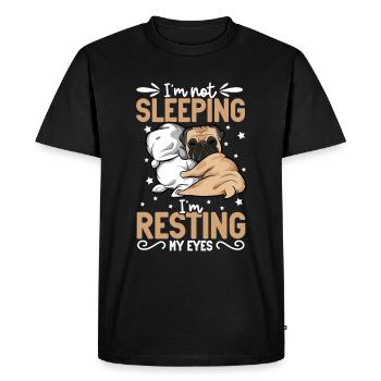 I don't sleep - pug - Men's Premium Organic T-Shirt - black - Front - Nico (187cm)