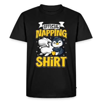 Official Sleep Shirt Penguin - Men's Premium Organic T-Shirt - black - Front - Nico (187cm)