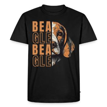 Beagle Lover Geometry Beagle Art - Men's Premium Organic T-Shirt - black - Front - Nico (187cm)