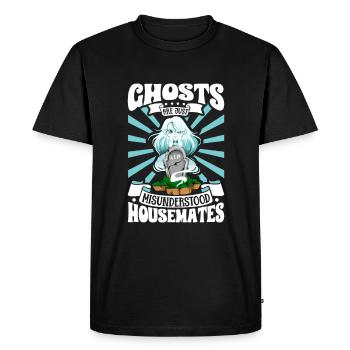 Ghosts are just roommates - ghost hunters - Men's Premium Organic T-Shirt - black - Front - Nico (187cm)