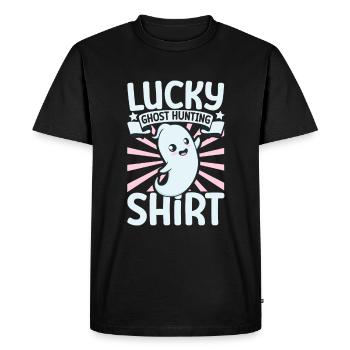 SOS Fantômes - Chasse aux fantômes chanceux - T-shirt Premium bio Homme - noir - Devant - Nico (187cm)