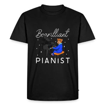 Pianiste Bear-illiant - Bär am Klavier - T-shirt Premium bio Homme - noir - Devant - Nico (187cm)