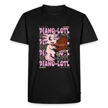 Pianolotl - Axolotl au piano - T-shirt Premium bio Homme - noir - Devant - Nico (187cm)