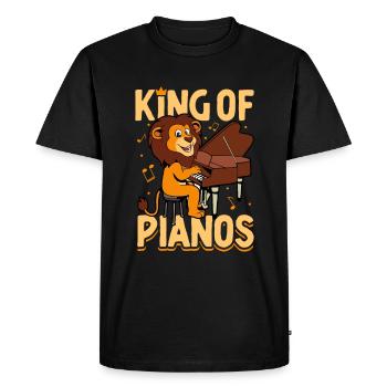 Roi des pianos - Löwe am Klavier - T-shirt Premium bio Homme - noir - Devant - Nico (187cm)