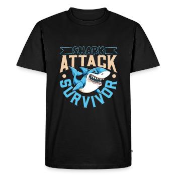 I survived a shark attack - shark bite - Men's Premium Organic T-Shirt - black - Front - Nico (187cm)