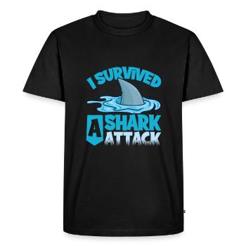Shark attack - Men's Premium Organic T-Shirt - black - Front - Nico (187cm)