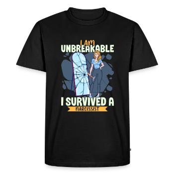 Incassable - Survivants du narcissisme - T-shirt Premium bio Homme - noir - Devant - Nico (187cm)