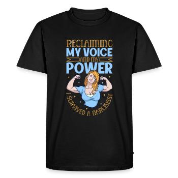 Strong Again - Survivants du narcissisme - T-shirt Premium bio Homme - noir - Devant - Nico (187cm)