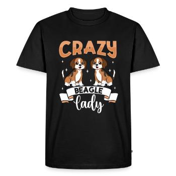 Crazy Beagle Lady - Beagle - Men's Premium Organic T-Shirt - black - Front - Nico (187cm)
