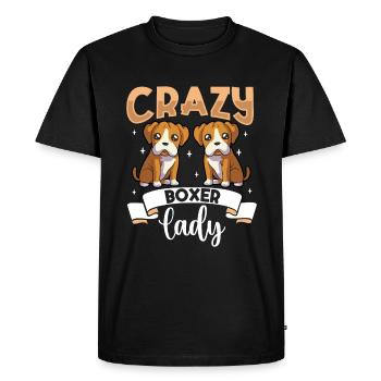 Crazy Boxer Lady - Boxer - Men's Premium Organic T-Shirt - black - Front - Nico (187cm)