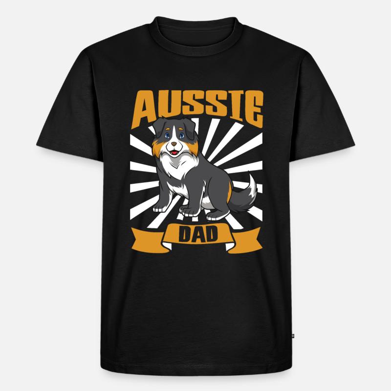 Aussie Dad - Australian Shepherd - Männer Premium Bio T-Shirt - Schwarz