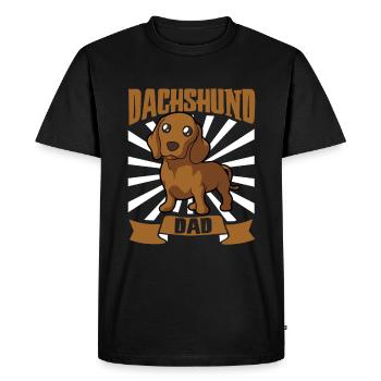 Papa teckel - Dackel - T-shirt Premium bio Homme - noir - Devant - Nico (187cm)