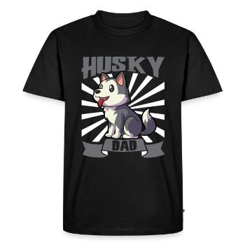 Husky Dad - Husky sibérien - T-shirt Premium bio Homme - noir - Devant - Nico (187cm)