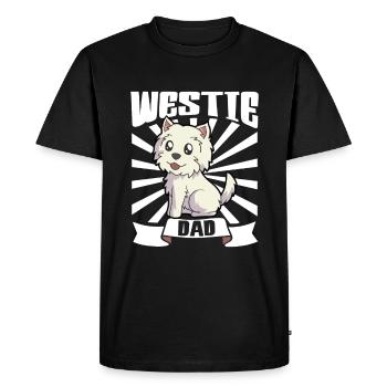 Westie Dad - West Highland Terrier - T-shirt Premium bio Homme - noir - Devant - Nico (187cm)