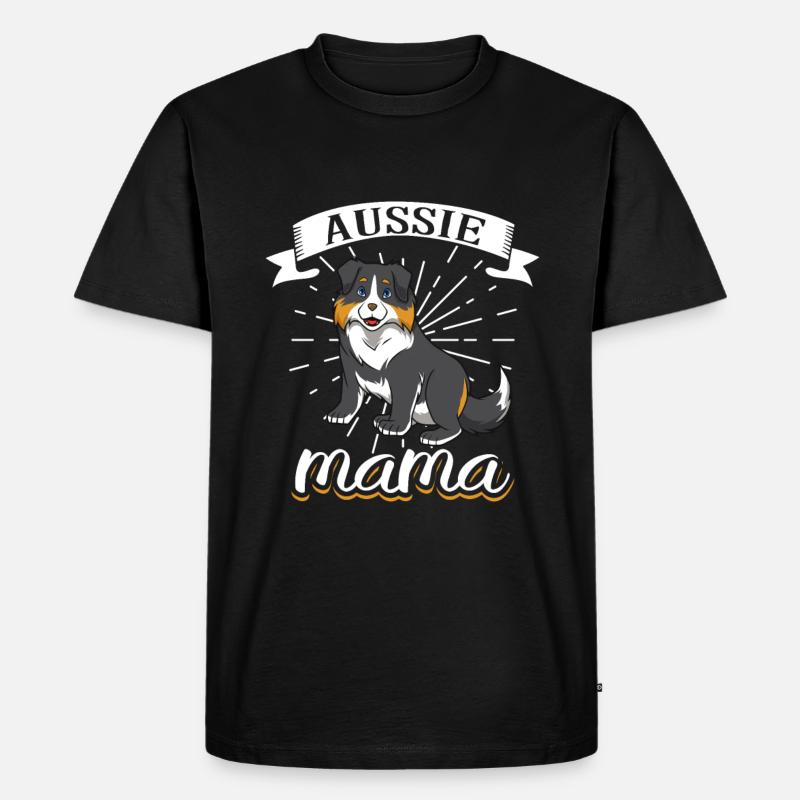 Aussie Mama - Australian Shepherd - Männer Premium Bio T-Shirt - Schwarz