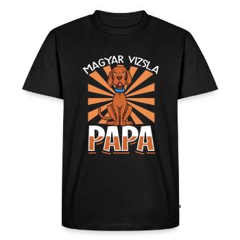 Magyar Vizsla Papa - Magyar Vizsla - T-shirt Premium bio Homme - noir - Devant - Nico (187cm)