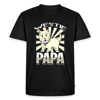 Westie Papa - West Highland Terrier - T-shirt Premium bio Homme - noir - Devant - Nico (187cm)