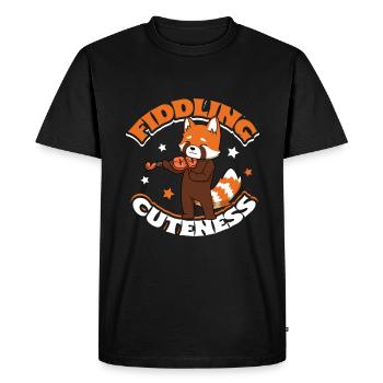 Mignonnerie de violon - Panda roux au violon - T-shirt Premium bio Homme - noir - Devant - Nico (187cm)