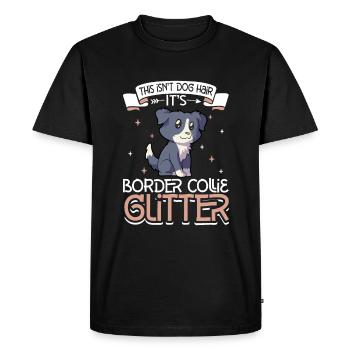 Border Collie Paillettes - T-shirt Premium bio Homme - noir - Devant - Nico (187cm)