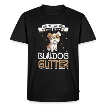 Bouledogue pailleté - T-shirt Premium bio Homme - noir - Devant - Nico (187cm)