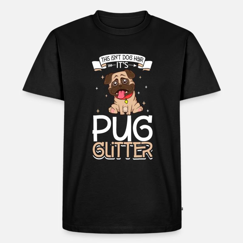 Pug Glitzer - Männer Premium Bio T-Shirt - Schwarz