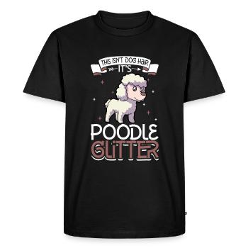 Caniche Paillettes - T-shirt Premium bio Homme - noir - Devant - Nico (187cm)
