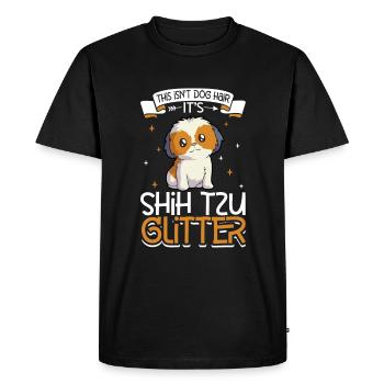 Shih Tzu Paillettes - T-shirt Premium bio Homme - noir - Devant - Nico (187cm)