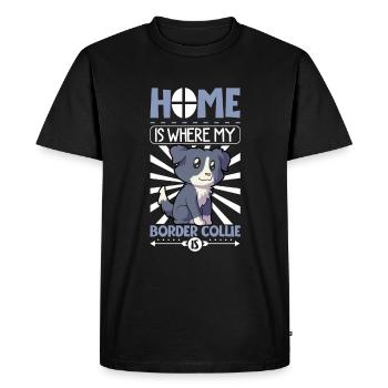 La maison est là où se trouve mon Border Collie - Border Collie - T-shirt Premium bio Homme - noir - Devant - Nico (187cm)