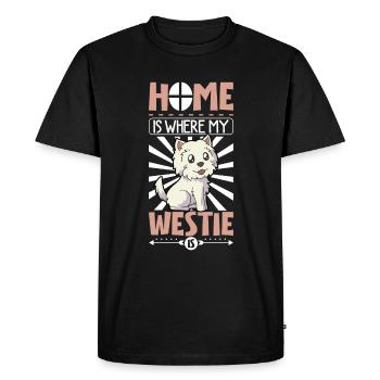 La maison est là où se trouve mon Westie - West Highland Terrier - T-shirt Premium bio Homme - noir - Devant - Nico (187cm)