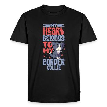 Amour de chien - Border Collie - T-shirt Premium bio Homme - noir - Devant - Nico (187cm)