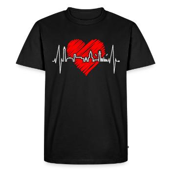 Sylt Skyline North Sea Heartbeat North Frisia Sylter - Men's Premium Organic T-Shirt - black - Front - Nico (187cm)