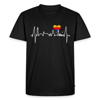 Sylt Skyline North Sea Heartbeat North Frisia Sylter - Men's Premium Organic T-Shirt - black - Front - Nico (187cm)
