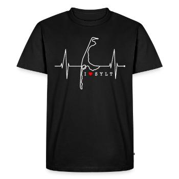 Sylt Skyline North Sea Heartbeat North Frisia Sylter - Men's Premium Organic T-Shirt - black - Front - Nico (187cm)