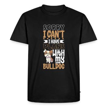 Projets avec mon bouledogue - T-shirt Premium bio Homme - noir - Devant - Nico (187cm)