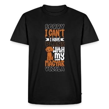 Plans with my Magyar Vizsla - Men's Premium Organic T-Shirt - black - Front - Nico (187cm)