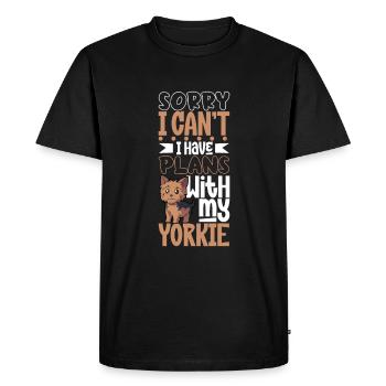 Projets avec mon Yorkshire Terrier - T-shirt Premium bio Homme - noir - Devant - Nico (187cm)