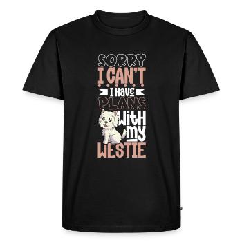Projets avec mon West Highland Terrier - T-shirt Premium bio Homme - noir - Devant - Nico (187cm)