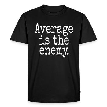 La moyenne est l’ennemi Sport d’entraînement Course à pied Fitness - T-shirt Premium bio Homme - noir - Devant - Nico (187cm)