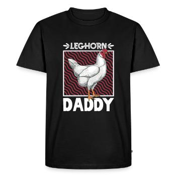 Leghorn Papa - Men's Premium Organic T-Shirt - black - Front - Nico (187cm)