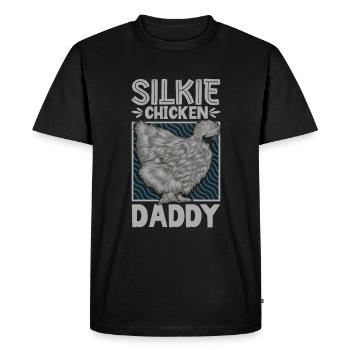 Silky Chicken Dad - Men's Premium Organic T-Shirt - black - Front - Nico (187cm)