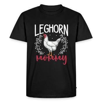 Leghorn Mom - Men's Premium Organic T-Shirt - black - Front - Nico (187cm)