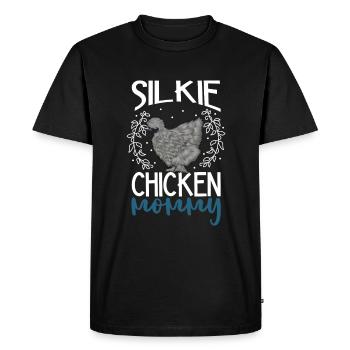 Maman de poulet soyeux - T-shirt Premium bio Homme - noir - Devant - Nico (187cm)