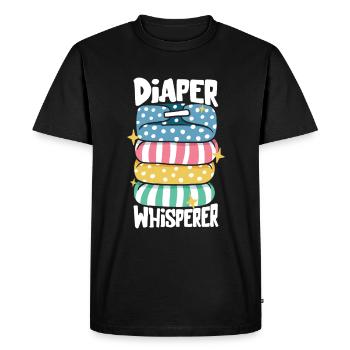 Windelflüsterer - Windelwechseln - Männer Premium Bio T-Shirt - Schwarz - Vorne - Nico (187cm)