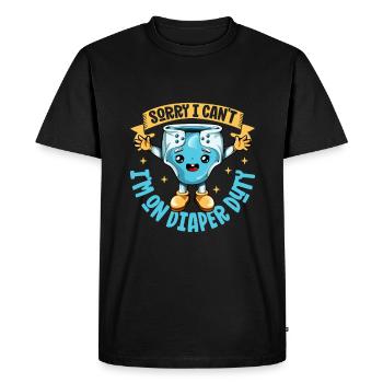 Service de couches - change bébé - T-shirt Premium bio Homme - noir - Devant - Nico (187cm)