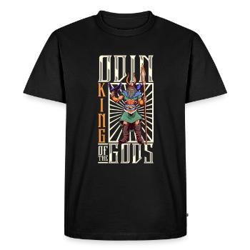Hugin and Munin - Viking father of the gods Odin Wodan - Men's Premium Organic T-Shirt - black - Front - Nico (187cm)