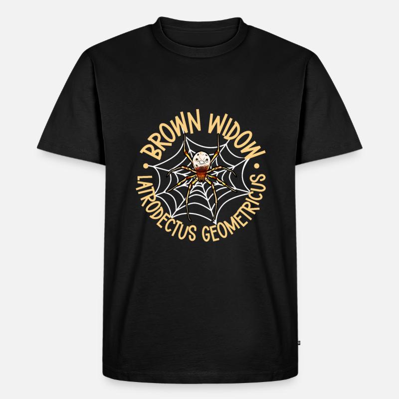 Braune Witwe - Männer Premium Bio T-Shirt - Schwarz
