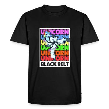 Unicorn - Tang so do Black Belt - Men's Premium Organic T-Shirt - black - Front - Nico (187cm)